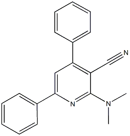 2-(dimethylamino)-4,6-diphenylnicotinonitrile Struktur