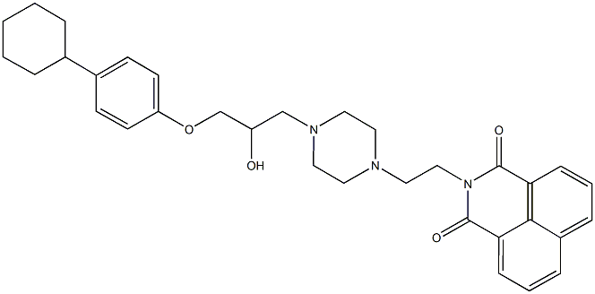 2-[2-(4-{3-[(4-cyclohexylphenyl)oxy]-2-hydroxypropyl}piperazin-1-yl)ethyl]-1H-benzo[de]isoquinoline-1,3(2H)-dione Struktur