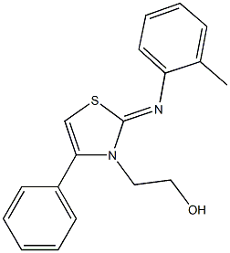 2-(2-[(2-methylphenyl)imino]-4-phenyl-1,3-thiazol-3(2H)-yl)ethanol Struktur