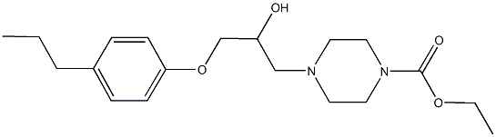 ethyl 4-[2-hydroxy-3-(4-propylphenoxy)propyl]-1-piperazinecarboxylate Struktur