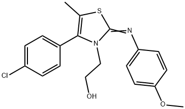 2-(4-(4-chlorophenyl)-2-[(4-methoxyphenyl)imino]-5-methyl-1,3-thiazol-3(2H)-yl)ethanol Struktur