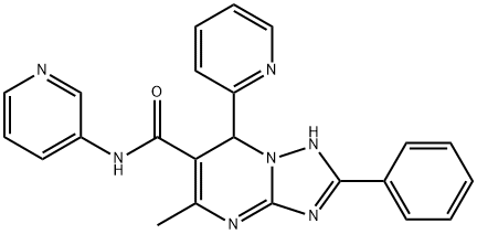 5-methyl-2-phenyl-7-(2-pyridinyl)-N-(3-pyridinyl)-4,7-dihydro[1,2,4]triazolo[1,5-a]pyrimidine-6-carboxamide Struktur