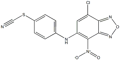 4-({7-chloro-4-nitro-2,1,3-benzoxadiazol-5-yl}amino)phenyl thiocyanate Struktur