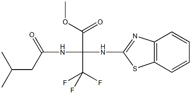 methyl 2-(1,3-benzothiazol-2-ylamino)-3,3,3-trifluoro-2-[(3-methylbutanoyl)amino]propanoate Struktur