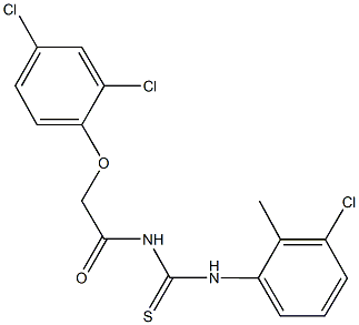 N-(3-chloro-2-methylphenyl)-N'-[(2,4-dichlorophenoxy)acetyl]thiourea Struktur