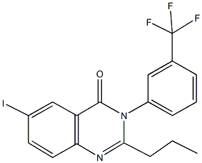 6-iodo-2-propyl-3-[3-(trifluoromethyl)phenyl]quinazolin-4(3H)-one Struktur