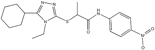 2-[(5-cyclohexyl-4-ethyl-4H-1,2,4-triazol-3-yl)sulfanyl]-N-{4-nitrophenyl}propanamide Struktur