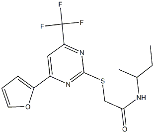 N-(sec-butyl)-2-{[4-(2-furyl)-6-(trifluoromethyl)-2-pyrimidinyl]sulfanyl}acetamide Struktur