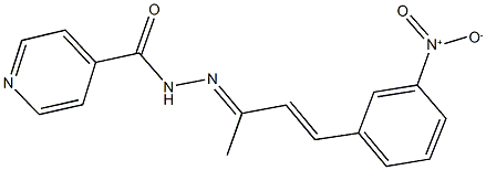 N'-(3-{3-nitrophenyl}-1-methyl-2-propenylidene)isonicotinohydrazide Struktur