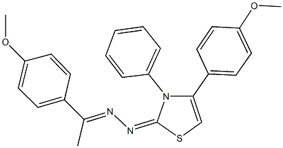 4-(4-methoxyphenyl)-3-phenyl-1,3-thiazol-2(3H)-one [1-(4-methoxyphenyl)ethylidene]hydrazone Struktur