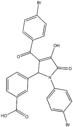 3-[3-(4-bromobenzoyl)-1-(4-bromophenyl)-4-hydroxy-5-oxo-2,5-dihydro-1H-pyrrol-2-yl]benzoic acid Struktur