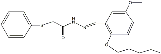 N'-[5-methoxy-2-(pentyloxy)benzylidene]-2-(phenylsulfanyl)acetohydrazide Struktur