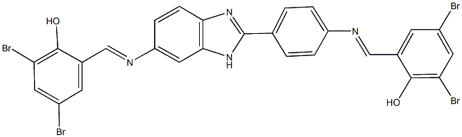 2,4-dibromo-6-{[(2-{4-[(3,5-dibromo-2-hydroxybenzylidene)amino]phenyl}-1H-benzimidazol-6-yl)imino]methyl}phenol Struktur