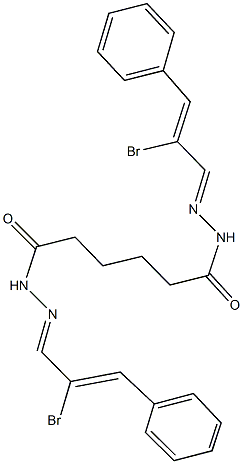 N'~1~,N'~6~-bis(2-bromo-3-phenyl-2-propenylidene)hexanedihydrazide Struktur