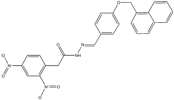 2-{2,4-bisnitrophenyl}-N'-[4-(1-naphthylmethoxy)benzylidene]acetohydrazide Struktur