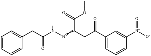 methyl 4-{3-nitrophenyl}-4-oxo-2-[(phenylacetyl)hydrazono]butanoate Struktur