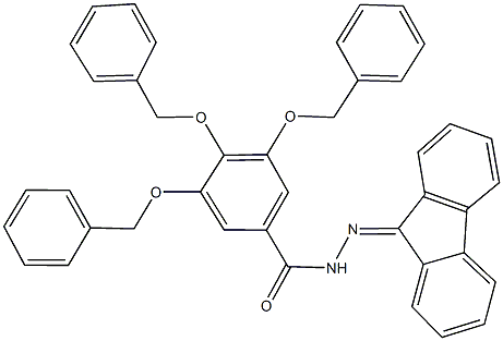 3,4,5-tris(benzyloxy)-N'-(9H-fluoren-9-ylidene)benzohydrazide Struktur