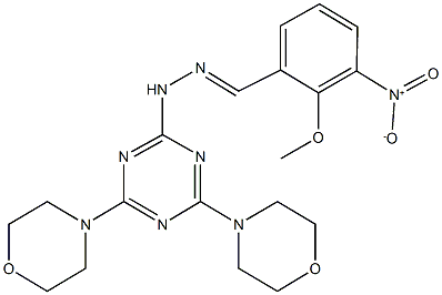 3-nitro-2-methoxybenzaldehyde [4,6-di(4-morpholinyl)-1,3,5-triazin-2-yl]hydrazone Struktur