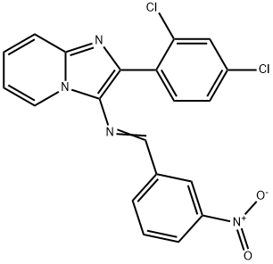 2-(2,4-dichlorophenyl)-3-({3-nitrobenzylidene}amino)imidazo[1,2-a]pyridine Struktur