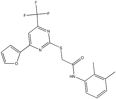 N-(2,3-dimethylphenyl)-2-{[4-(2-furyl)-6-(trifluoromethyl)-2-pyrimidinyl]sulfanyl}acetamide Struktur