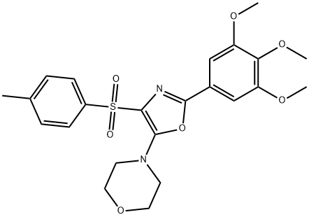 4-methylphenyl 5-(4-morpholinyl)-2-(3,4,5-trimethoxyphenyl)-1,3-oxazol-4-yl sulfone Struktur