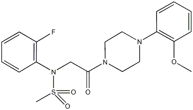 N-(2-fluorophenyl)-N-{2-[4-(2-methoxyphenyl)-1-piperazinyl]-2-oxoethyl}methanesulfonamide Struktur