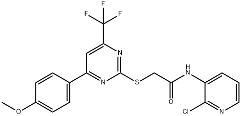 N-(2-chloro-3-pyridinyl)-2-{[4-(4-methoxyphenyl)-6-(trifluoromethyl)-2-pyrimidinyl]sulfanyl}acetamide Struktur