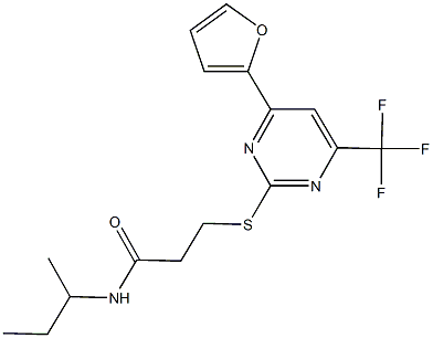 N-(sec-butyl)-3-{[4-(2-furyl)-6-(trifluoromethyl)-2-pyrimidinyl]sulfanyl}propanamide Struktur