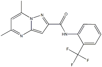 5,7-dimethyl-N-[2-(trifluoromethyl)phenyl]pyrazolo[1,5-a]pyrimidine-2-carboxamide Struktur