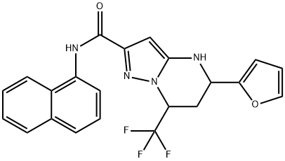 5-(2-furyl)-N-(1-naphthyl)-7-(trifluoromethyl)-4,5,6,7-tetrahydropyrazolo[1,5-a]pyrimidine-2-carboxamide Struktur