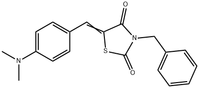 3-benzyl-5-[4-(dimethylamino)benzylidene]-1,3-thiazolidine-2,4-dione Struktur