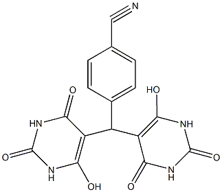 4-[bis(6-hydroxy-2,4-dioxo-1,2,3,4-tetrahydropyrimidin-5-yl)methyl]benzonitrile Struktur