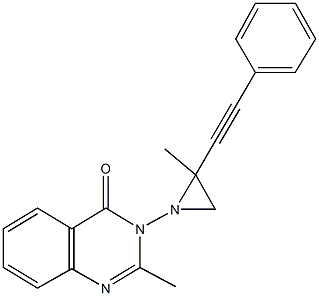 2-methyl-3-[2-methyl-2-(phenylethynyl)-1-aziridinyl]-4(3H)-quinazolinone Struktur