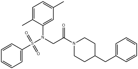 N-[2-(4-benzyl-1-piperidinyl)-2-oxoethyl]-N-(2,5-dimethylphenyl)benzenesulfonamide Struktur