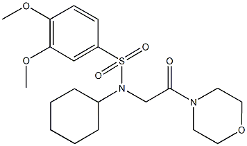 N-cyclohexyl-3,4-dimethoxy-N-[2-(4-morpholinyl)-2-oxoethyl]benzenesulfonamide Struktur