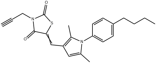 5-{[1-(4-butylphenyl)-2,5-dimethyl-1H-pyrrol-3-yl]methylene}-3-(2-propynyl)-1,3-thiazolidine-2,4-dione Struktur