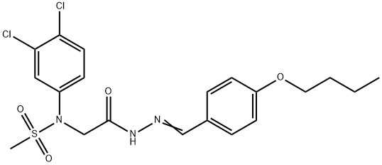 N-{2-[2-(4-butoxybenzylidene)hydrazino]-2-oxoethyl}-N-(3,4-dichlorophenyl)methanesulfonamide Struktur