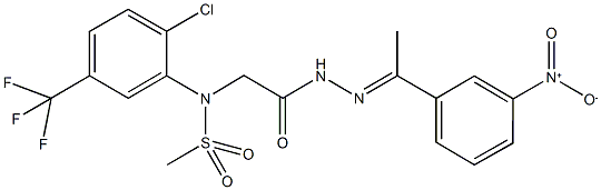 N-[2-chloro-5-(trifluoromethyl)phenyl]-N-{2-[2-(1-{3-nitrophenyl}ethylidene)hydrazino]-2-oxoethyl}methanesulfonamide Struktur