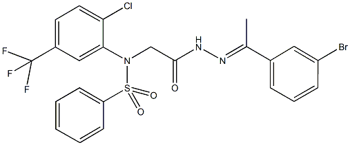 N-(2-{2-[1-(3-bromophenyl)ethylidene]hydrazino}-2-oxoethyl)-N-[2-chloro-5-(trifluoromethyl)phenyl]benzenesulfonamide Struktur