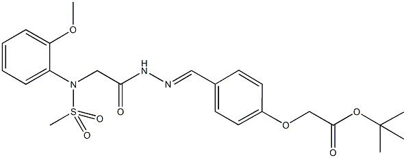 tert-butyl [4-(2-{[2-methoxy(methylsulfonyl)anilino]acetyl}carbohydrazonoyl)phenoxy]acetate Struktur