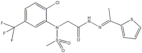 N-[2-chloro-5-(trifluoromethyl)phenyl]-N-(2-oxo-2-{2-[1-(2-thienyl)ethylidene]hydrazino}ethyl)methanesulfonamide Struktur