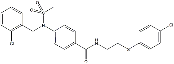 4-[(2-chlorobenzyl)(methylsulfonyl)amino]-N-{2-[(4-chlorophenyl)sulfanyl]ethyl}benzamide Struktur