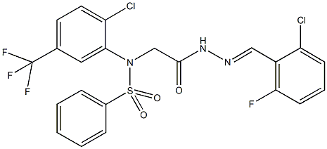 N-{2-[2-(2-chloro-6-fluorobenzylidene)hydrazino]-2-oxoethyl}-N-[2-chloro-5-(trifluoromethyl)phenyl]benzenesulfonamide Struktur