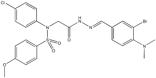 N-(2-{2-[3-bromo-4-(dimethylamino)benzylidene]hydrazino}-2-oxoethyl)-N-(4-chlorophenyl)-4-methoxybenzenesulfonamide Struktur