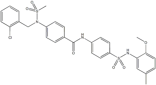 4-[(2-chlorobenzyl)(methylsulfonyl)amino]-N-{4-[(2-methoxy-5-methylanilino)sulfonyl]phenyl}benzamide Struktur