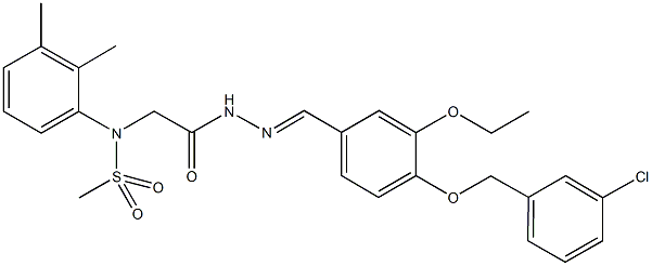 N-[2-(2-{4-[(3-chlorobenzyl)oxy]-3-ethoxybenzylidene}hydrazino)-2-oxoethyl]-N-(2,3-dimethylphenyl)methanesulfonamide Struktur