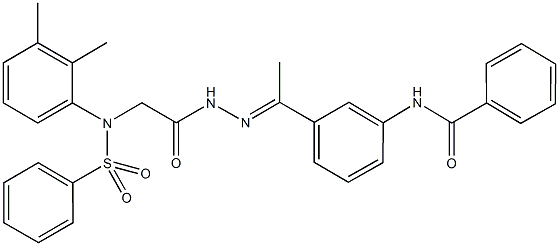 N-[3-(N-{[2,3-dimethyl(phenylsulfonyl)anilino]acetyl}ethanehydrazonoyl)phenyl]benzamide Struktur