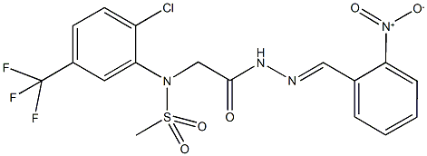 N-[2-chloro-5-(trifluoromethyl)phenyl]-N-[2-(2-{2-nitrobenzylidene}hydrazino)-2-oxoethyl]methanesulfonamide Struktur