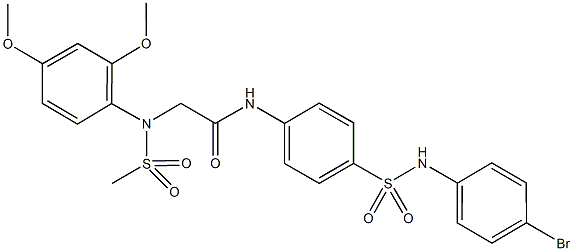 N-{4-[(4-bromoanilino)sulfonyl]phenyl}-2-[2,4-dimethoxy(methylsulfonyl)anilino]acetamide Struktur