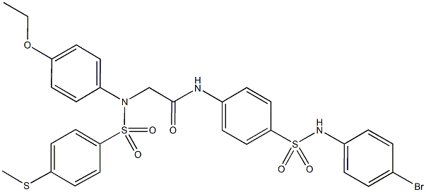 N-{4-[(4-bromoanilino)sulfonyl]phenyl}-2-(4-ethoxy{[4-(methylsulfanyl)phenyl]sulfonyl}anilino)acetamide Struktur